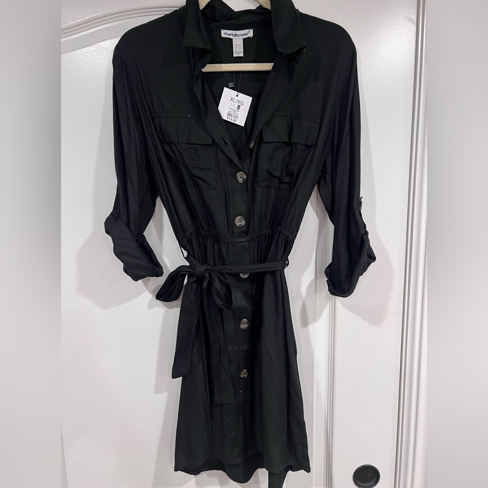 NWT! Black button up dress